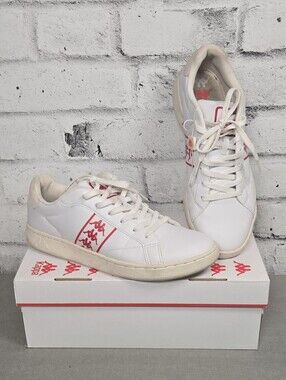 Kappa White Red Logo Sneakers Low Top Casual Shoes Men’s Size 10